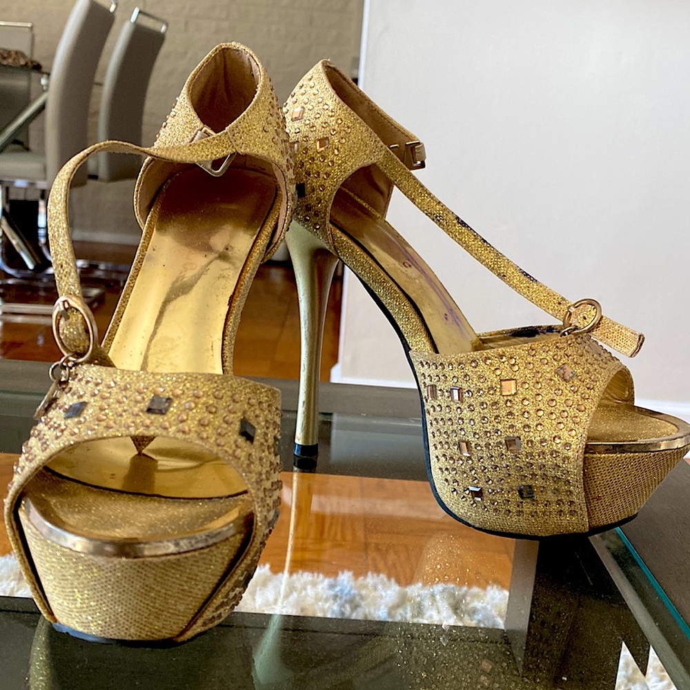 5 inch European size 36 or US size 6 golden heel